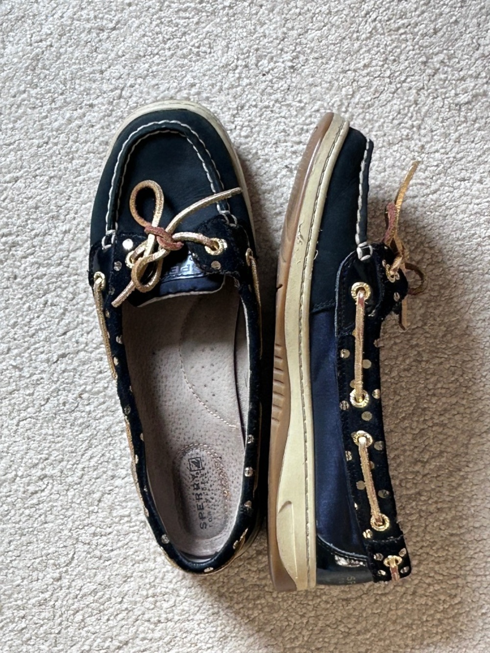 Sperry Angelfish gold dot boat shoes 7.5 - Picture 2 of 9